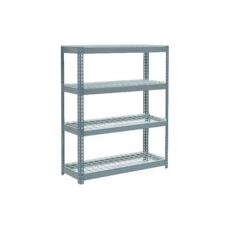 Global Equipment Extra Heavy Duty Shelving 48"W x 12"D x 60"H With 4 Shelves, Wire Deck, Gry 717195